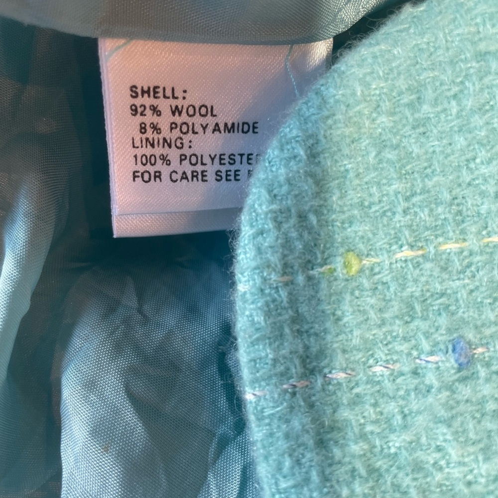 vintage Lilly Pulitzer blazer light-blue turquoise wool jacket, fleck pattern - Picture 8 of 13